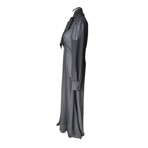 Killstar Black Sheer Cecile Maxi Dress Size L Bow Neck Gothic Vamp Sultry Witchy - Picture 4 of 14